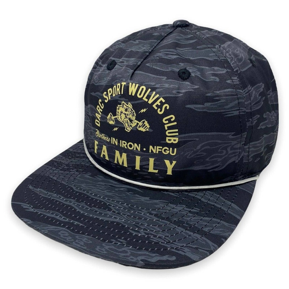 Darc Sport Men's Wolves Club Brothers In Iron NFGU Strapback Black Camo Hat Cap
